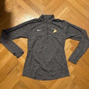 Nike Dri-Fit gray marled quarter zip with Army logo